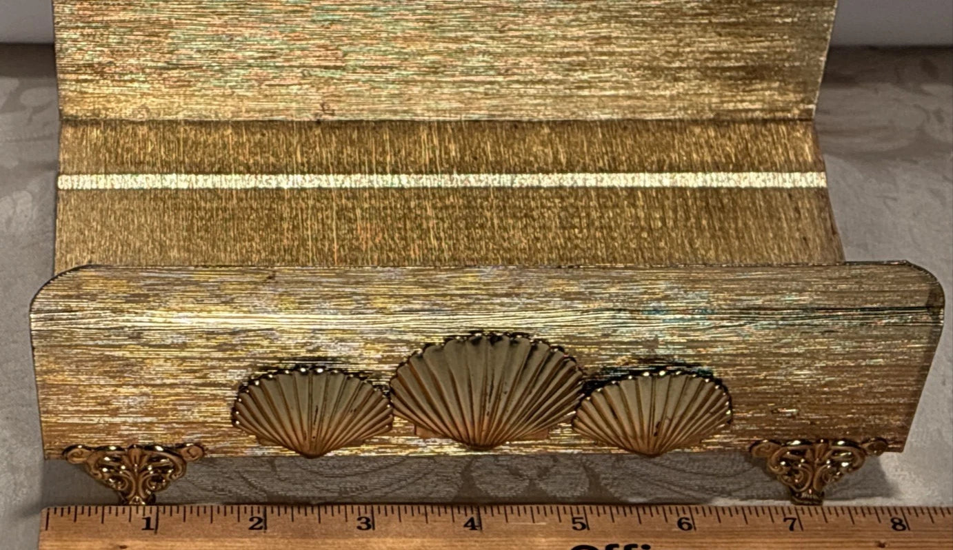 Vintage Footed Gold Tone Metal Seashells Napkin Guest Towel Tissue Holder | eBay