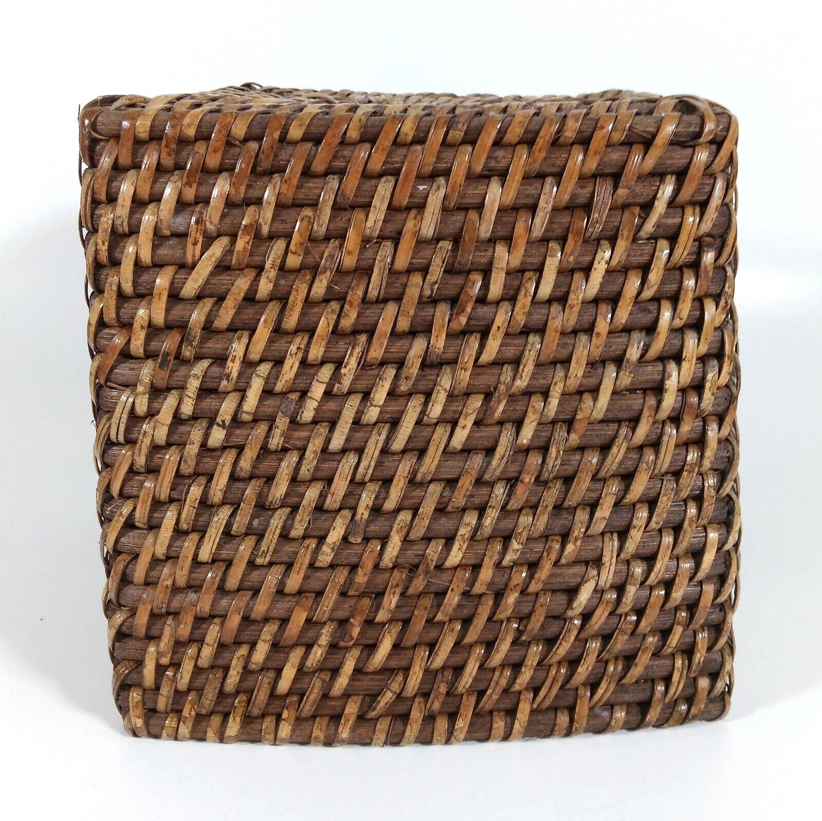 Vintage Wicker Rattan Wood Tissue Box Cover Holder Tropical Coastal Bohemian | eBay