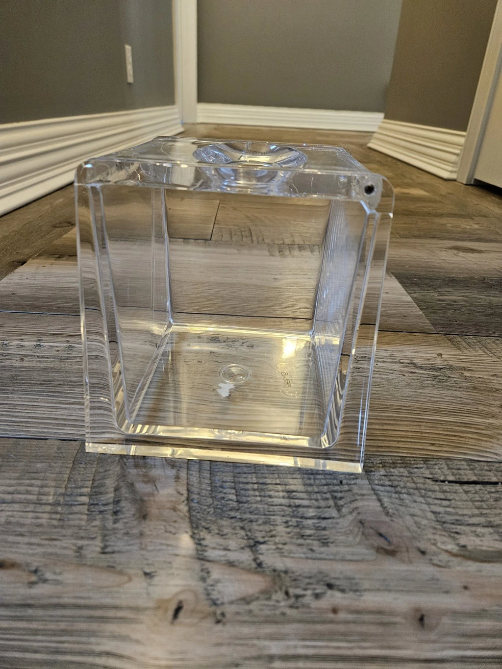 Vintage Grainware Lucite Acrylic Clear Tissue Holder Hinged Lid Square MOD | eBay
