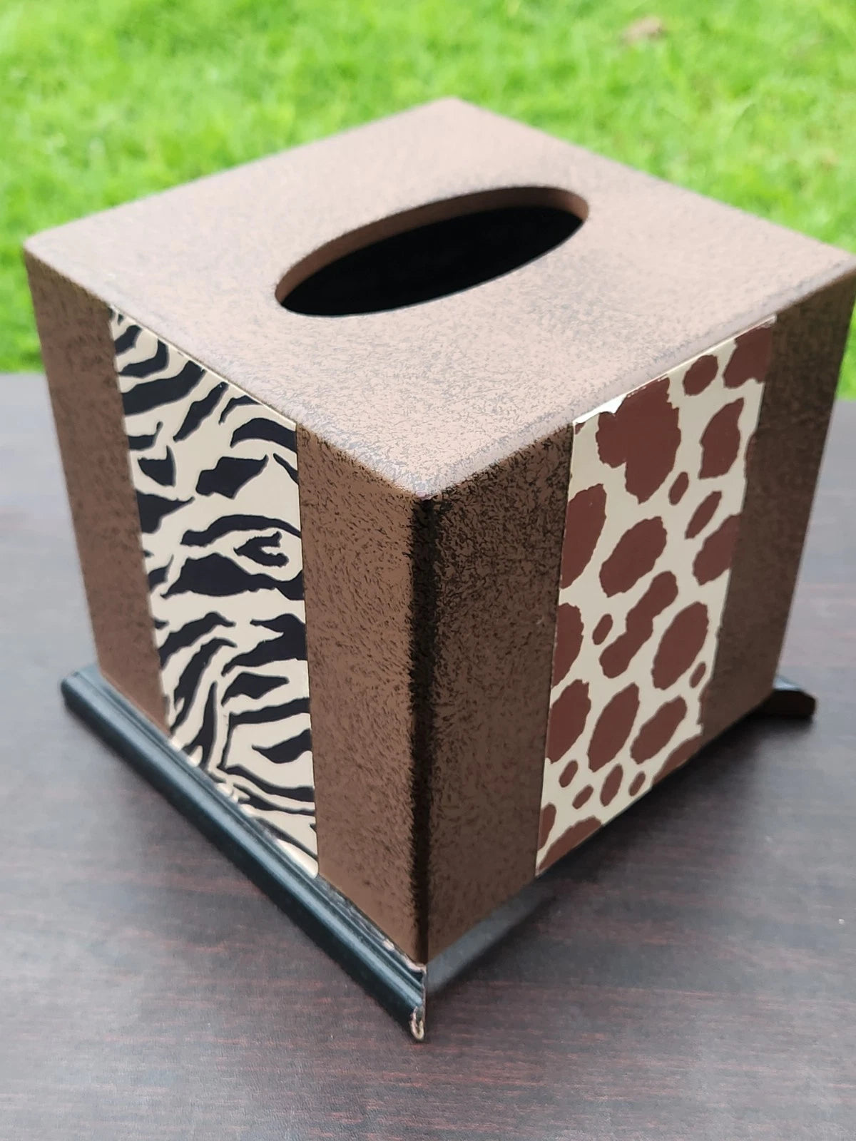 Wood Animal Print Tissue Box Cover – Rustic Safari Decor for Bathroom or Office | eBay