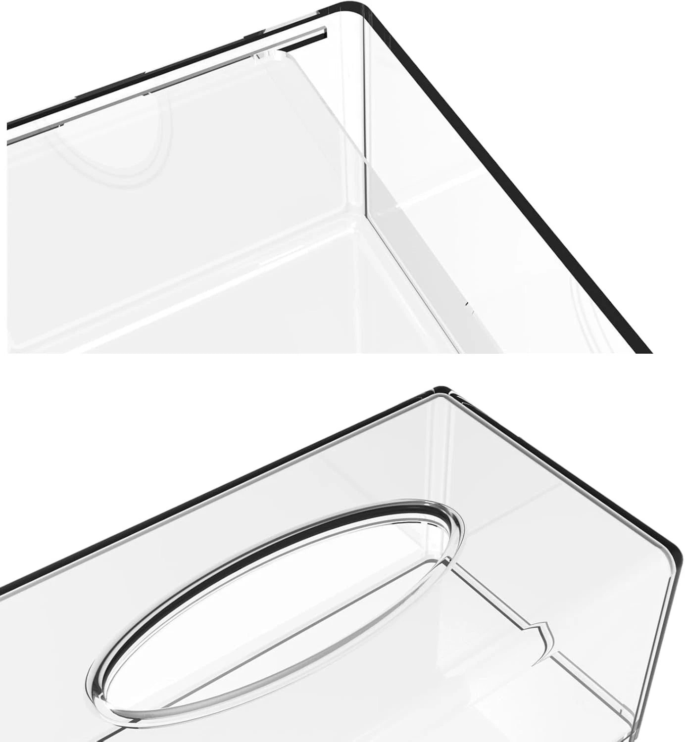 Yopay 2 Pack Clear Tissue Dispenser Box, Large Facial Acrylic Tissue Box Cover H | eBay