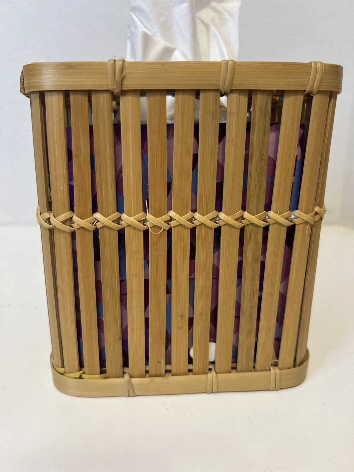 VTG 6" Bamboo Cane Wood Tissue Cube Box Cover Holder Tiki Tropical Beach | eBay