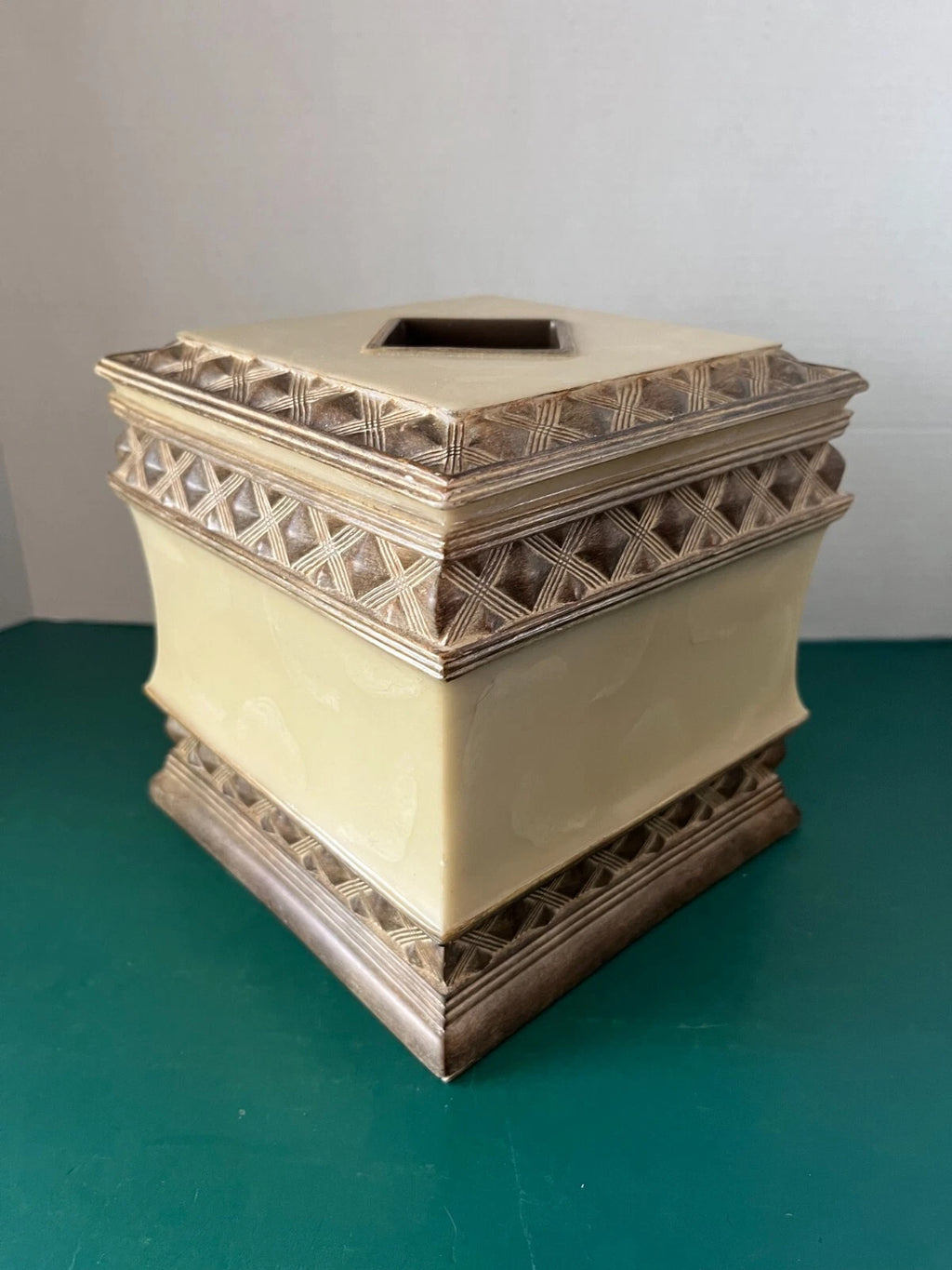 India Ink BRUNSWICK Faux Marble TISSUE BOX COVER Bathroom Vanity | eBay