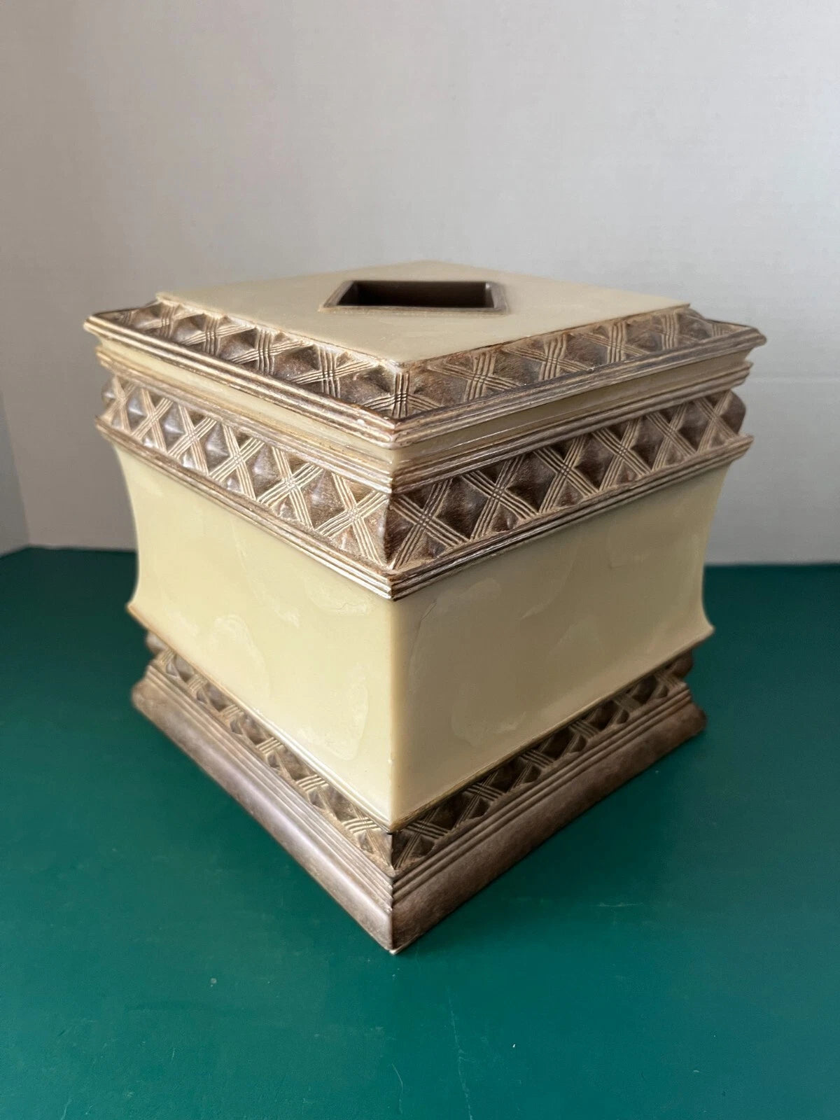 India Ink BRUNSWICK Faux Marble TISSUE BOX COVER Bathroom Vanity | eBay