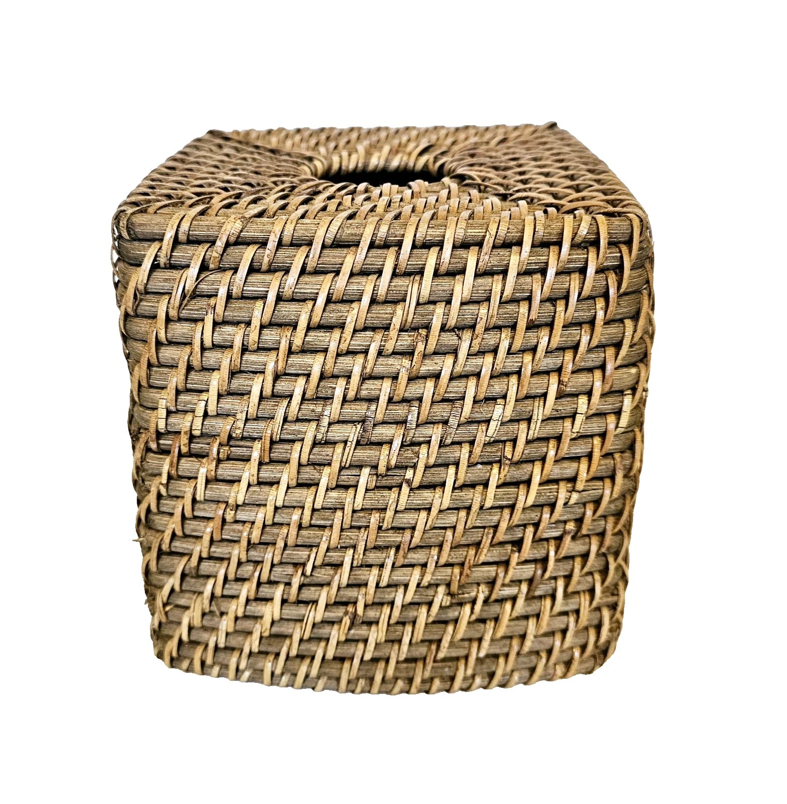 Vintage Wicker Rattan Wood Tissue Box Cover Holder Tropical Coastal Boho Square | eBay