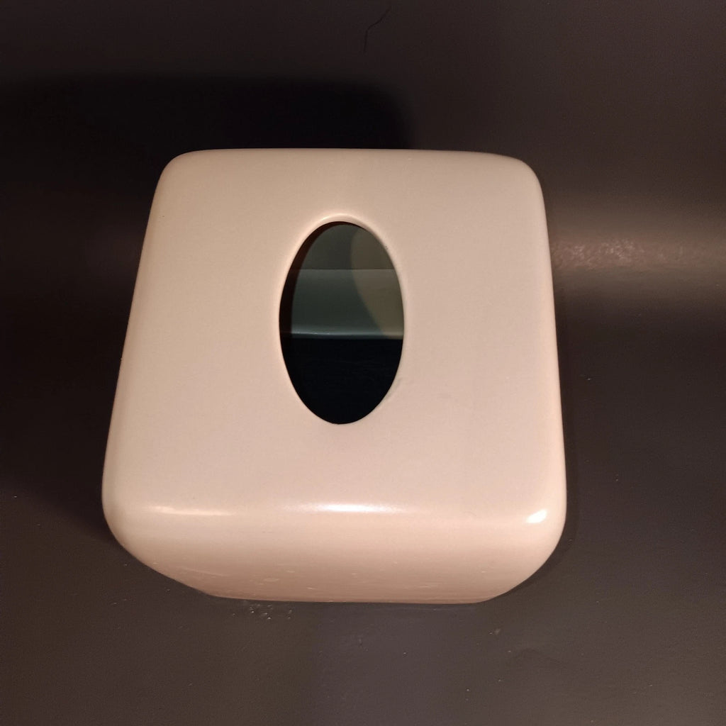 Vintage Tan/Cream Stoneware Tissue Box Cover Smooth Satin Matte Finish Any Room | eBay