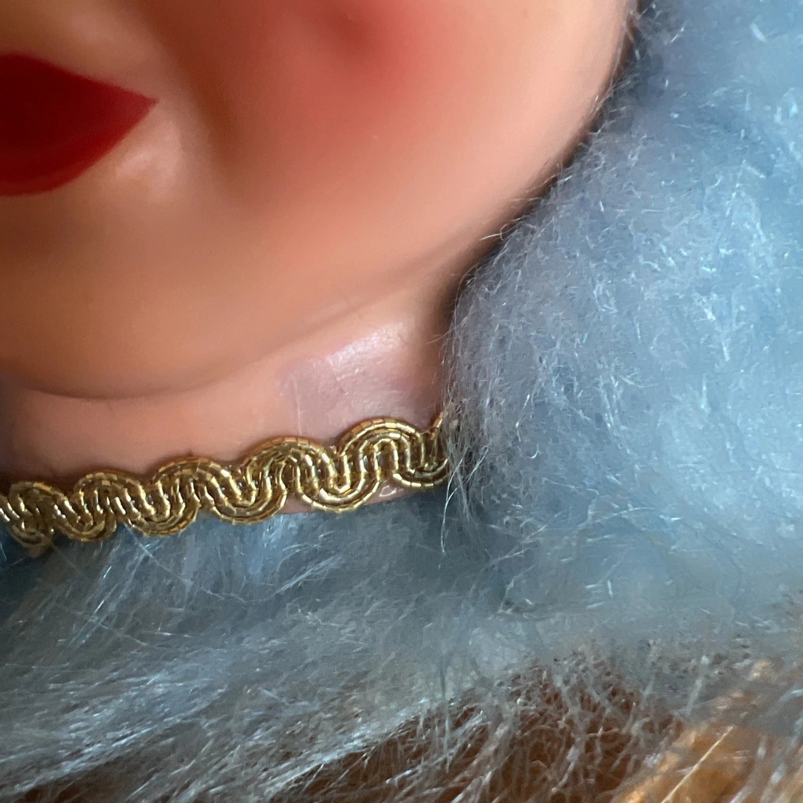 Vintage 1970s Dimple Doll Tissue Box Cover Sky Blue White Hair Grandma Boho | eBay