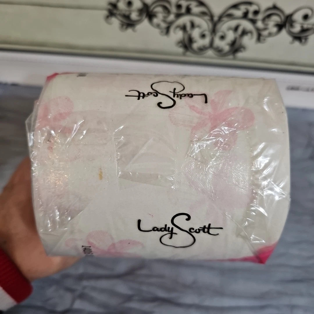 Vintage 1970 Lady Scott bathroom tissue in sealed plastic, green and pink floral | eBay