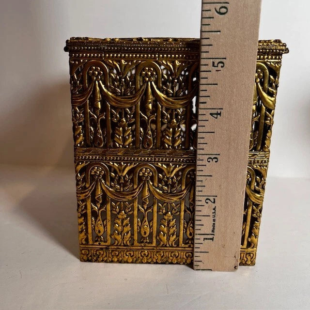 VTG Hollywood Regency Ornate Flower Tissue Box Holder Floral Gold Metal MCM | eBay
