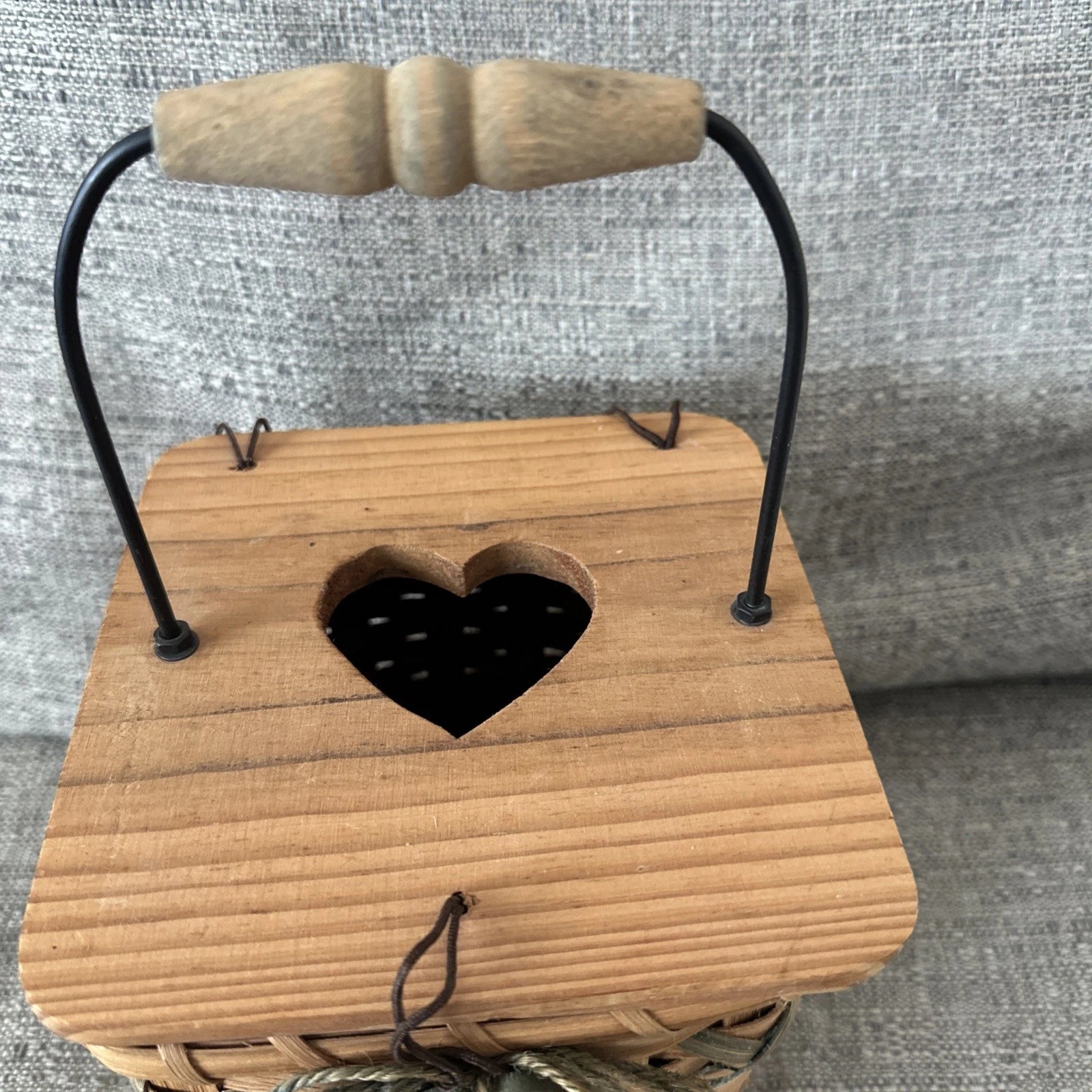 Vintage Wood Basket Tissue Box Cover Primitive Country Farmhouse Decor 11" H | eBay