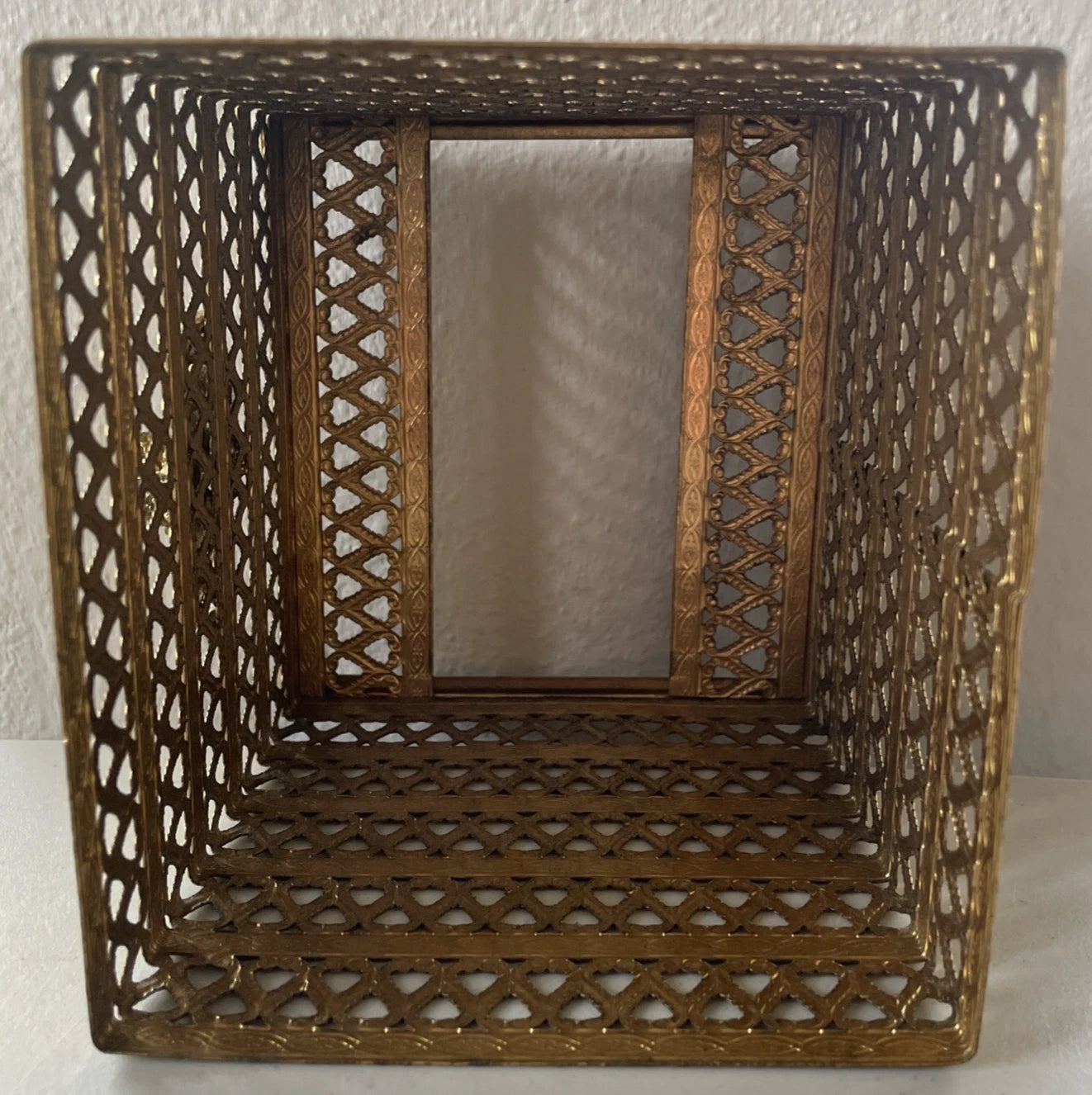 Vintage MCM Hollywood Regency Gold Tone Filigree Metal Tissue Box Cover Holder | eBay