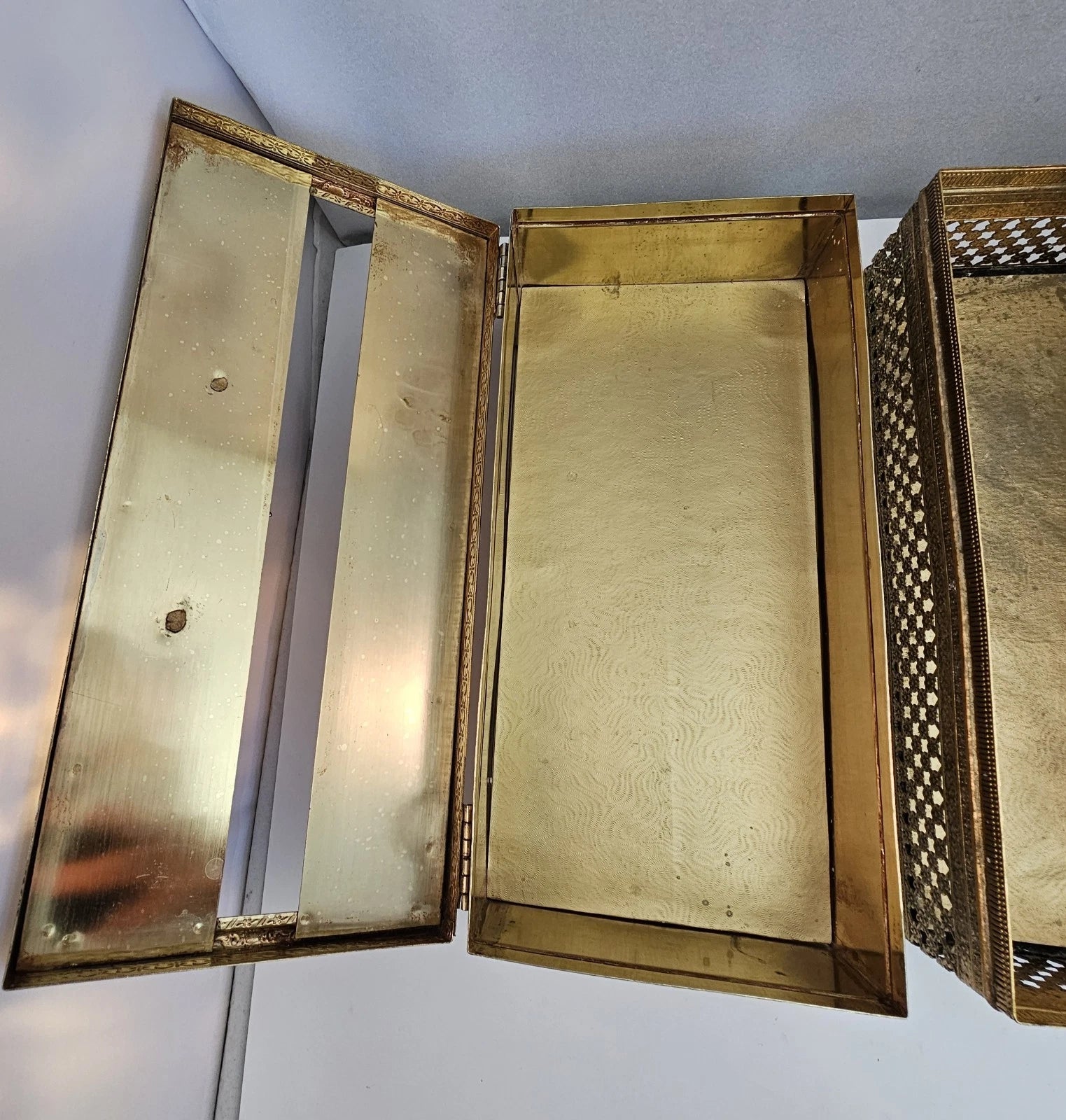 Set of 2 - Vintage Goldtone Metal Decorative Tissue Box Holders MCM | eBay