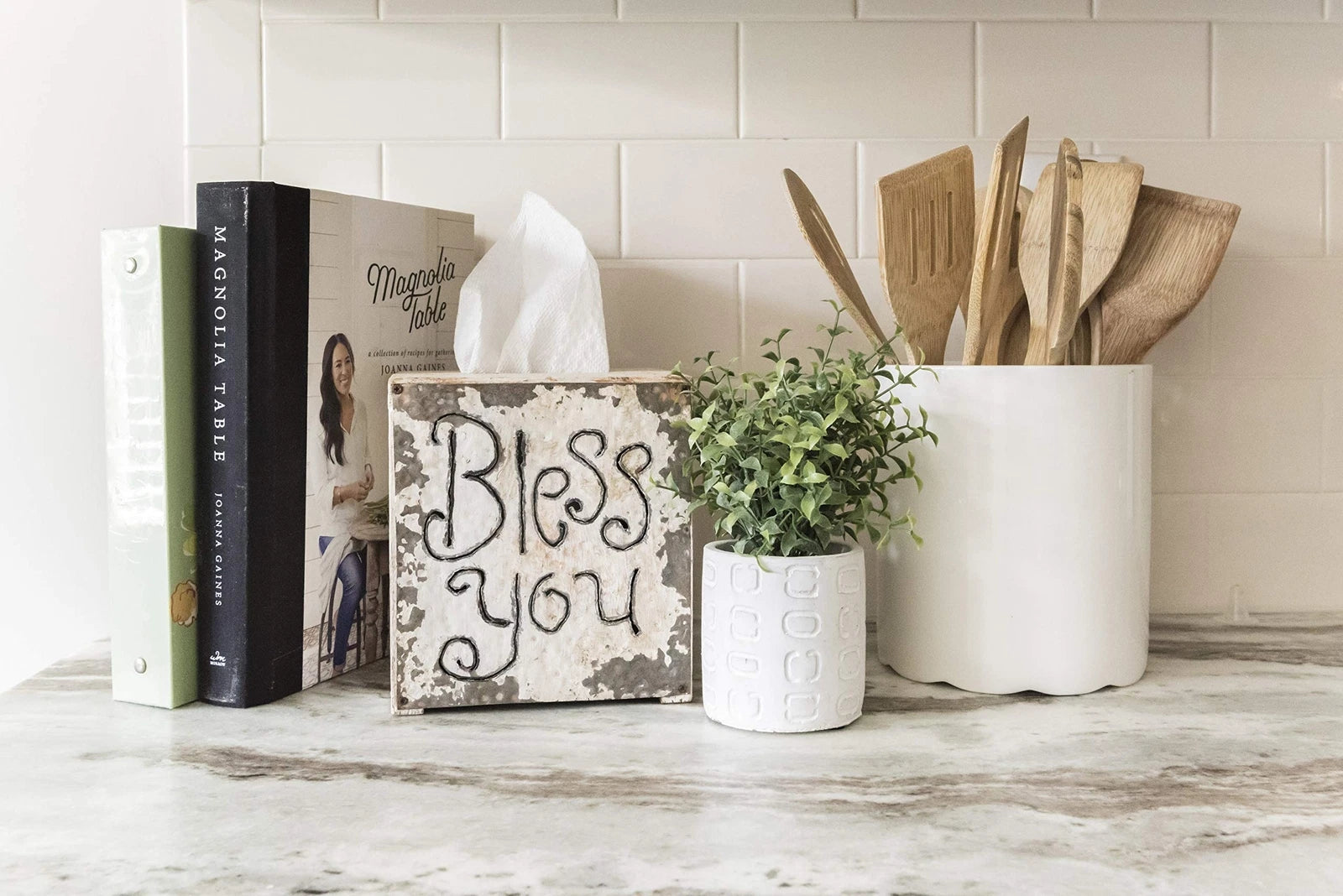 Wood & Metal Bless You Tissue Box Cover | eBay