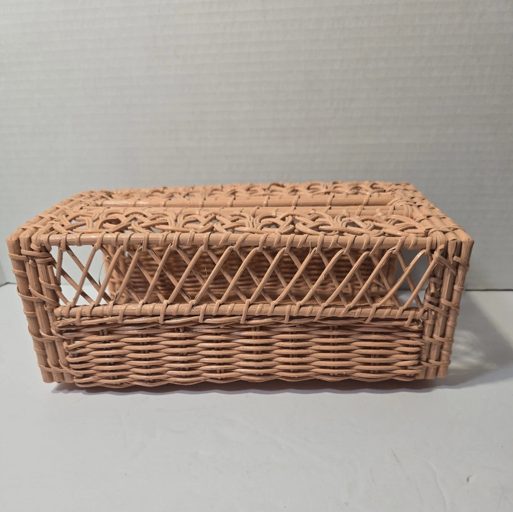 tissue box cover Handwoven Rattan Boho bathroom Decor | eBay
