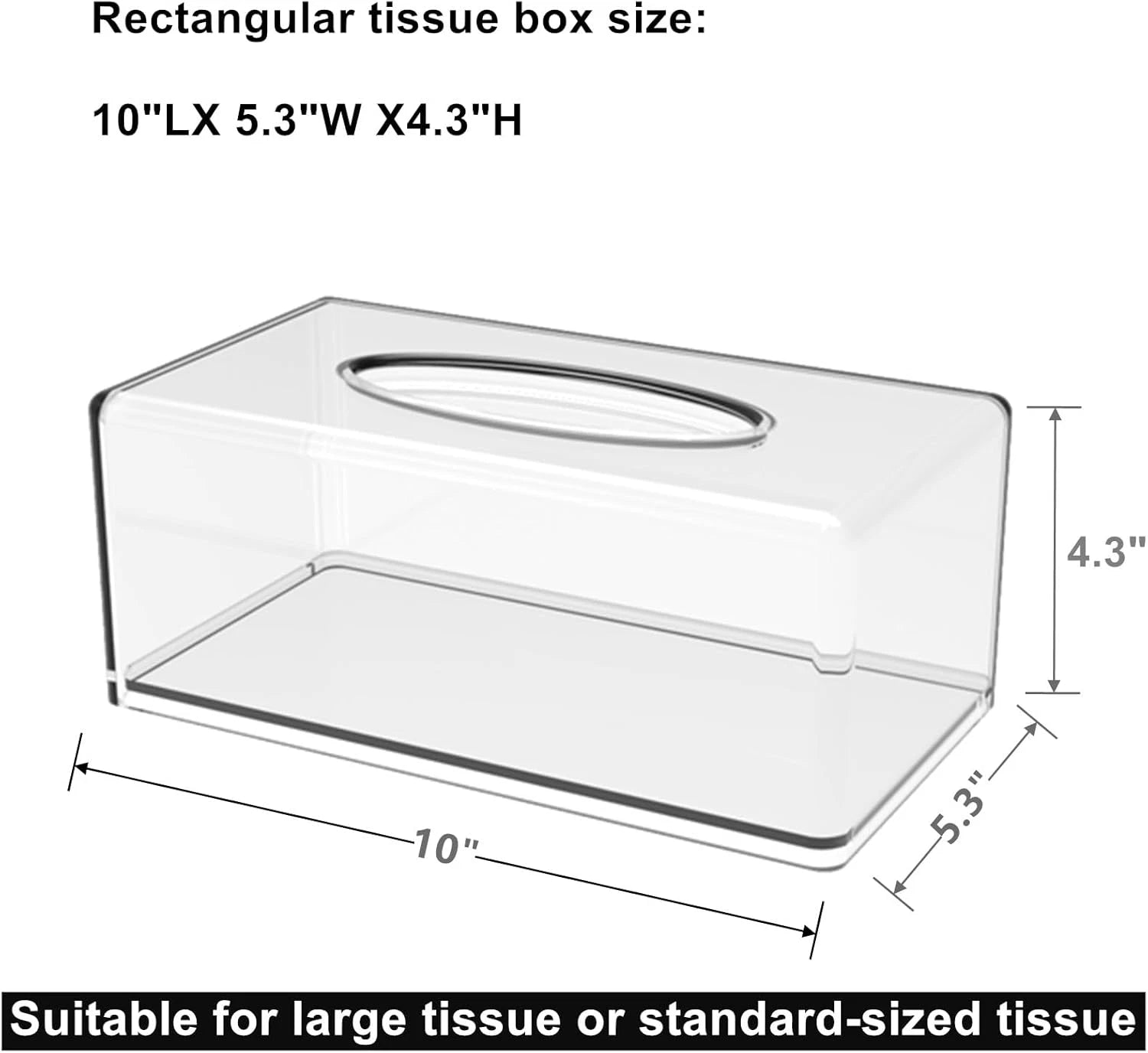 Yopay 2 Pack Clear Tissue Dispenser Box, Large Facial Acrylic Tissue Box Cover H | eBay