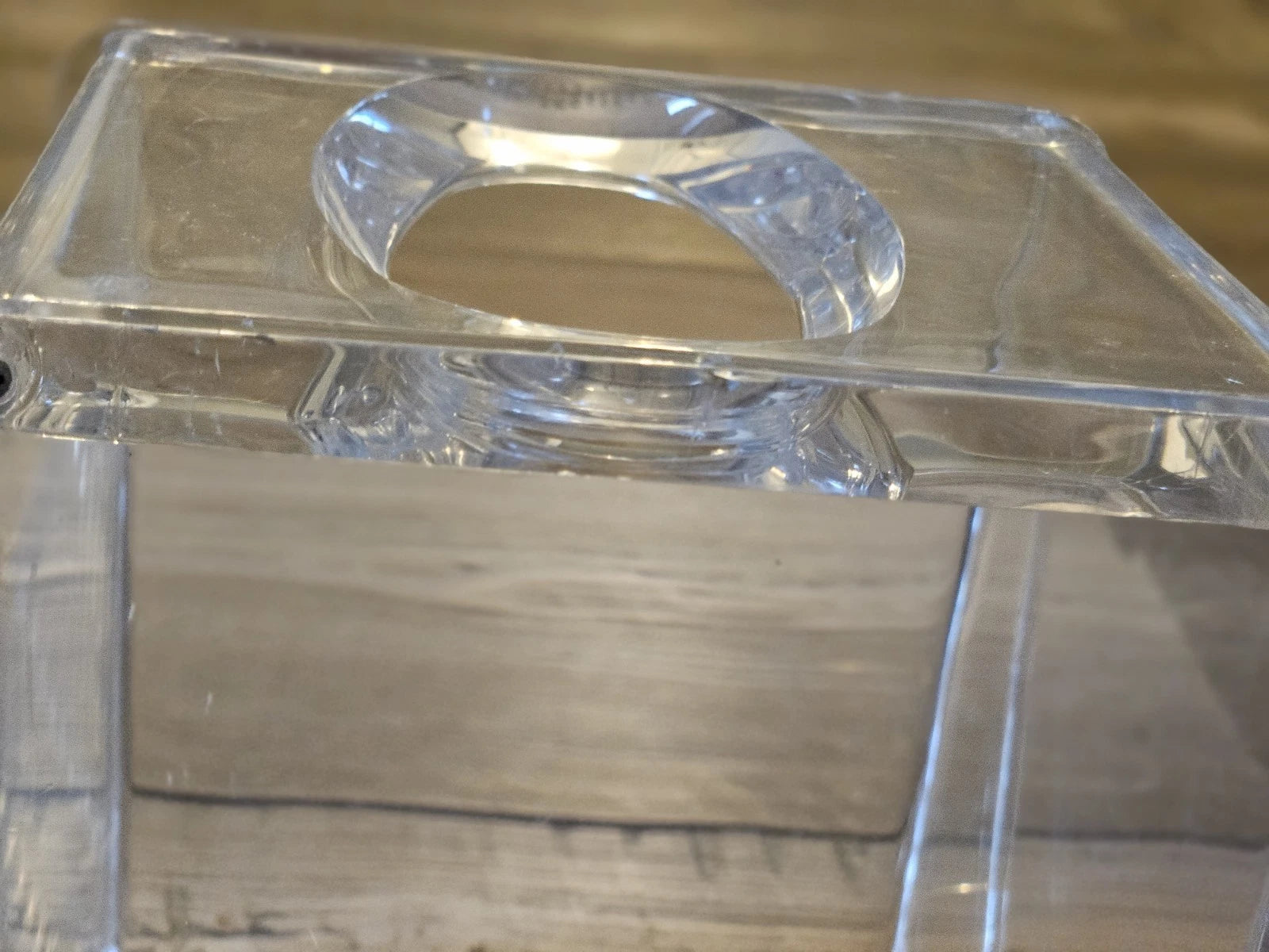 Vintage Grainware Lucite Acrylic Clear Tissue Holder Hinged Lid Square MOD | eBay