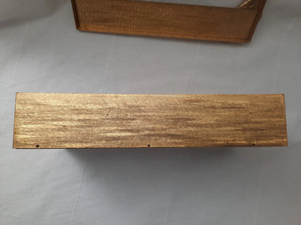 Vintage Antiqued Gold Tone Metal Rectangular Tissue Box Cover 2 Pc w/ Ribbon Bow | eBay