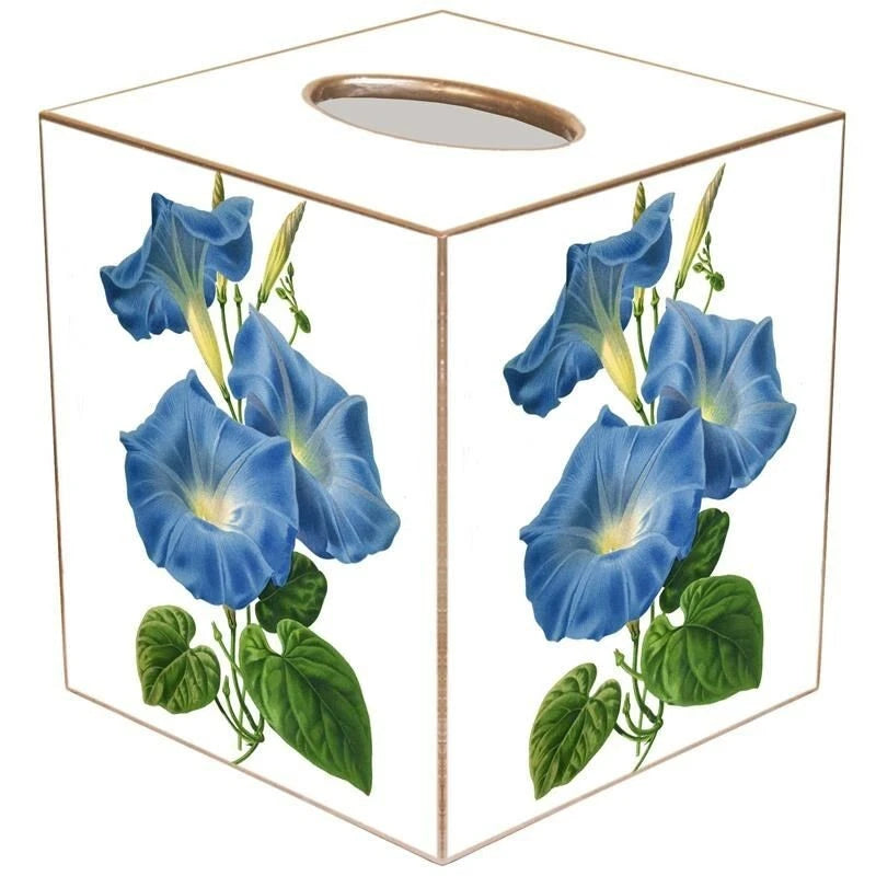 MARYE-KELLEY, "MORNING GLORIES" CUBED TISSUE BOX COVER, 5", NEW | eBay