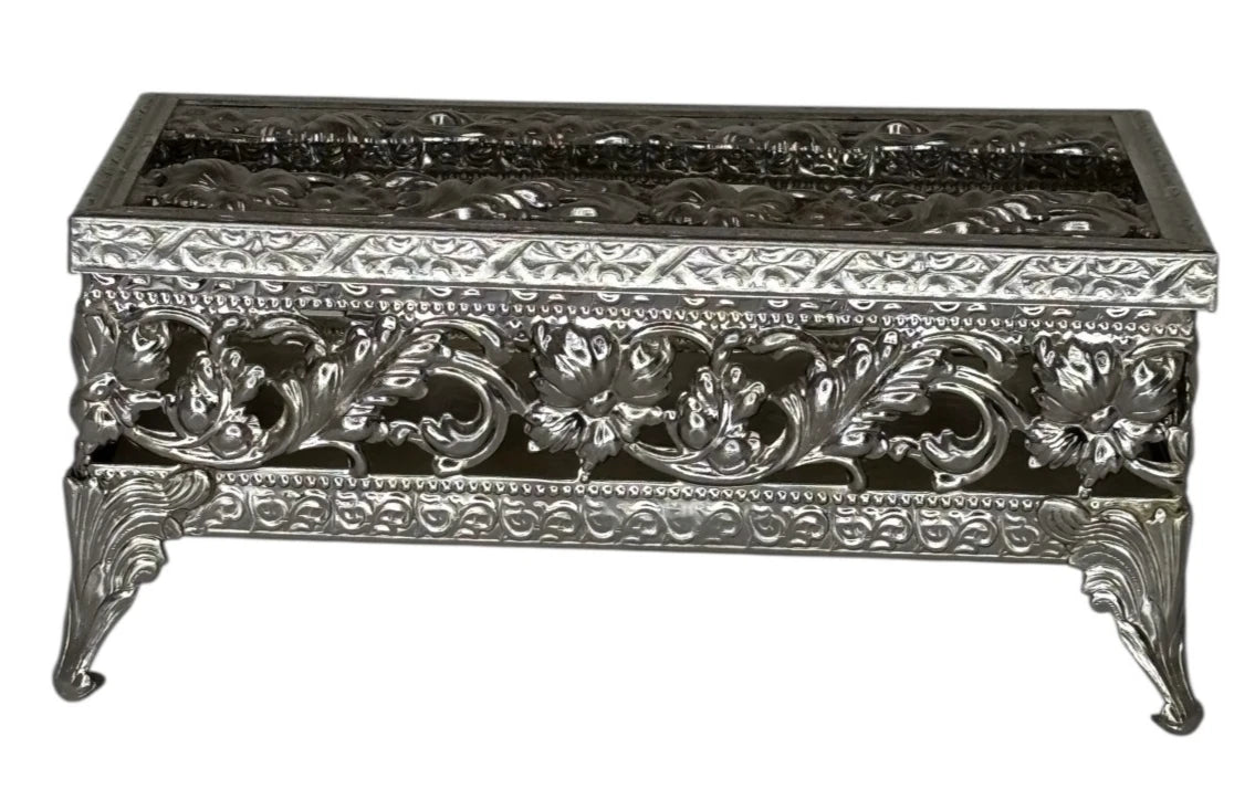 Hollywood Regency Silver Metal Filigree Small Tissue Box Holder Purse Size | eBay