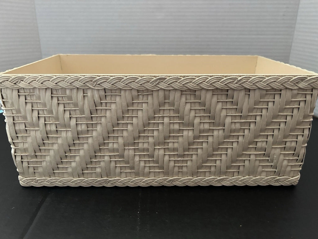 Vintage Wicker Tissue Box Cover Faux Pearl Removable Lid 4.5 Inches Deep | eBay