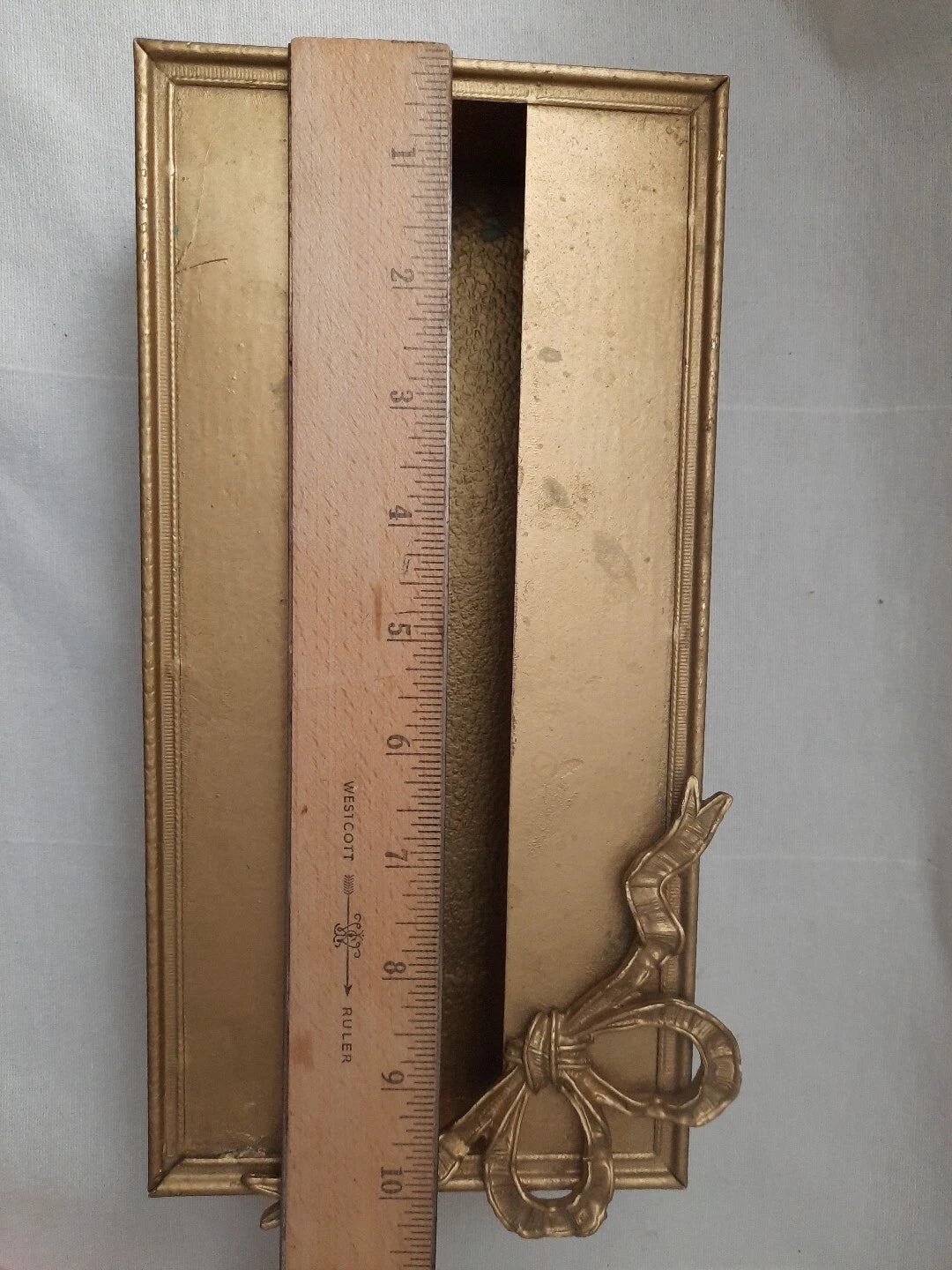 Vintage Antiqued Gold Tone Metal Rectangular Tissue Box Cover 2 Pc w/ Ribbon Bow | eBay
