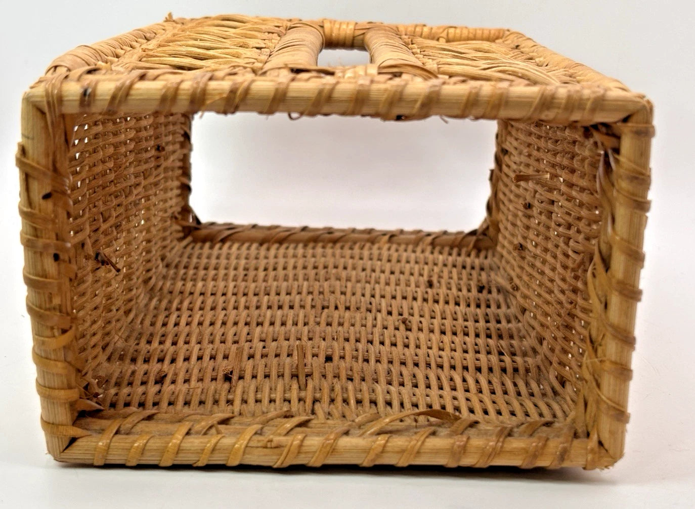 Vintage Rattan Wicker Tissue Box Cover Holder 70s Boho Bathroom 10" X 5" | eBay