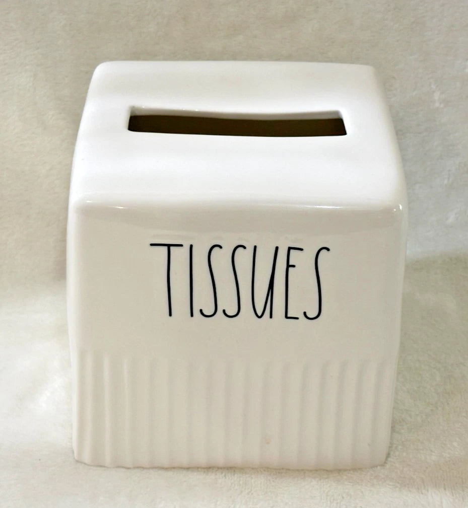RAE DUNN ~ Tissues ~ Square Block Tissue Box Cover Holder Kleenex ~ Ceramic ~EUC | eBay