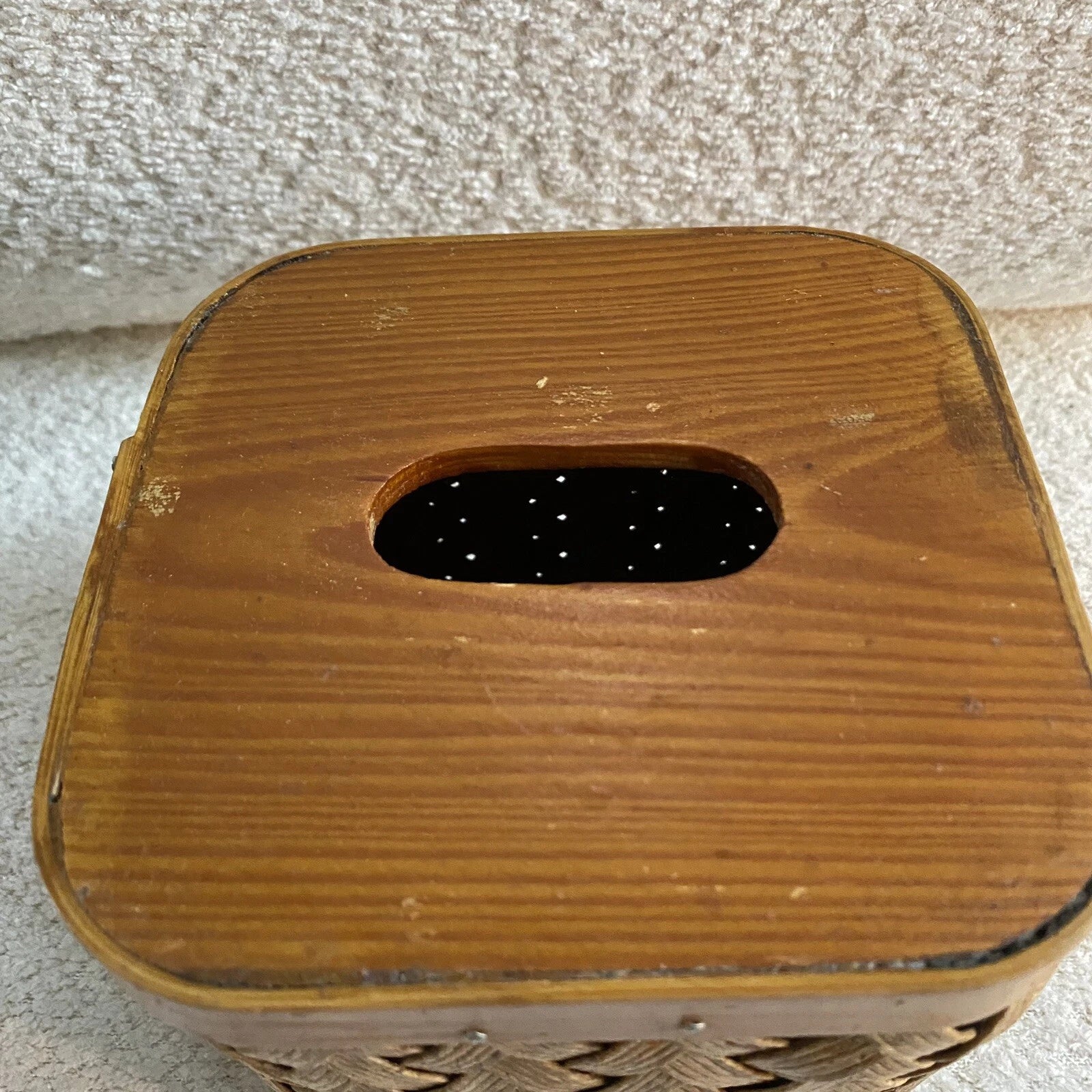 Vintage Woven Rattan Wood Tissue Box Cover Square - Boho / Bohemian / Coastal | eBay