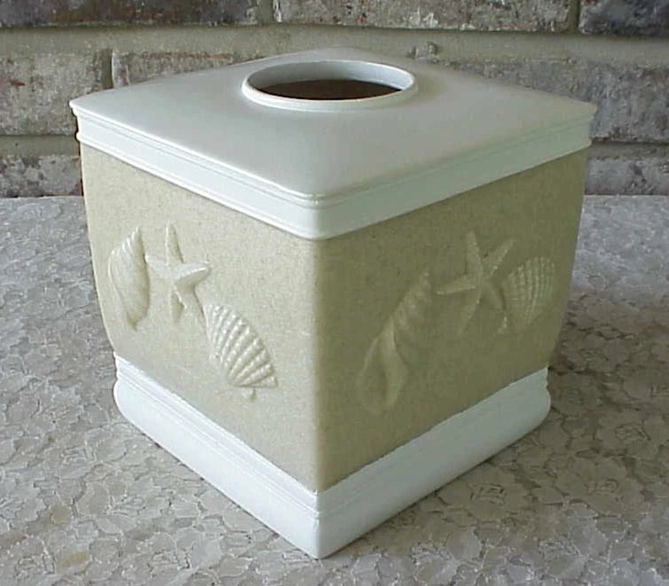 Vintage Tissue Box Cover Sand and Sea Seashells Home Wear Nautical Beach Theme | eBay