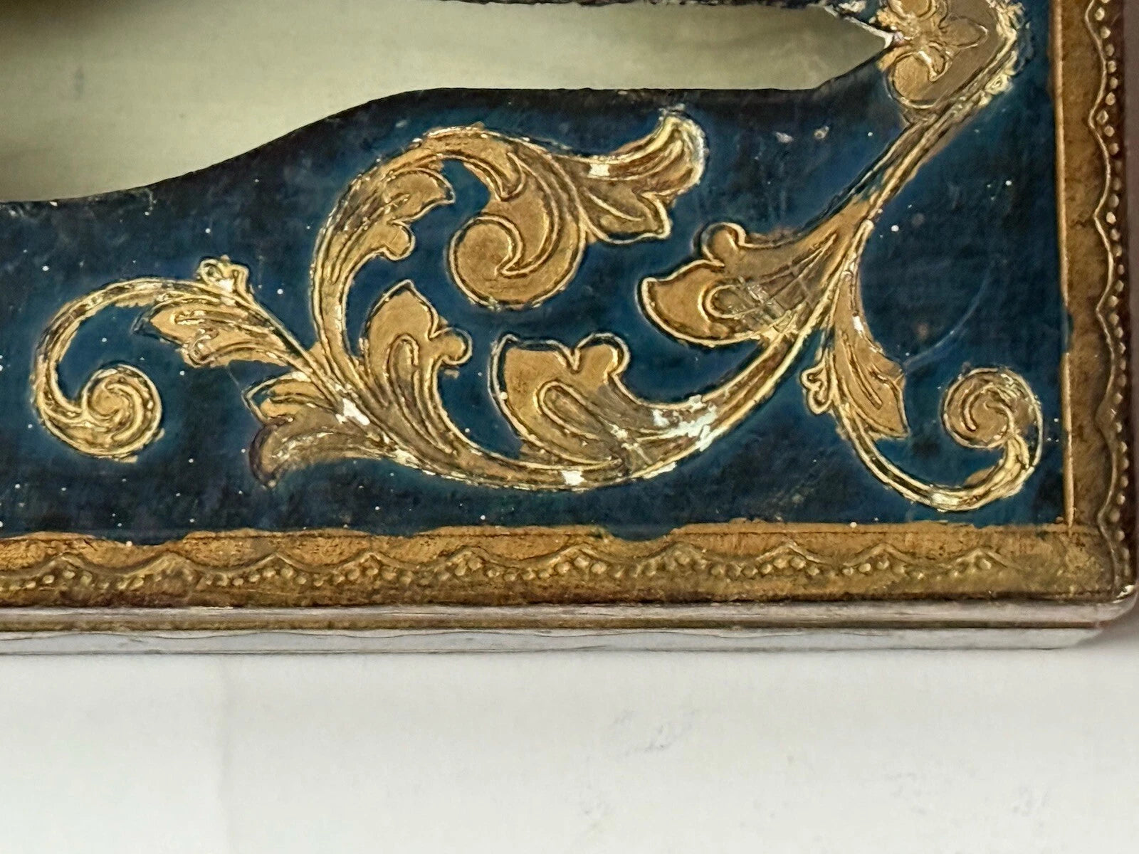 RARE Vintage Gold *BLUE Hollywood TISSUE HOLDER Cover Antique ITALY Florentine | eBay