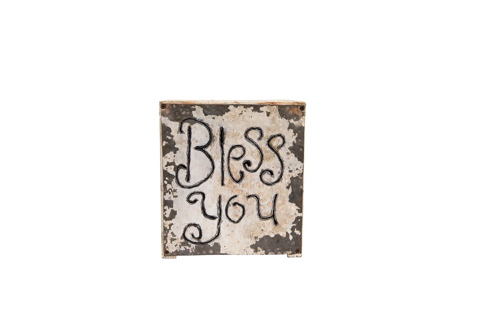 Wood & Metal Bless You Tissue Box Cover | eBay