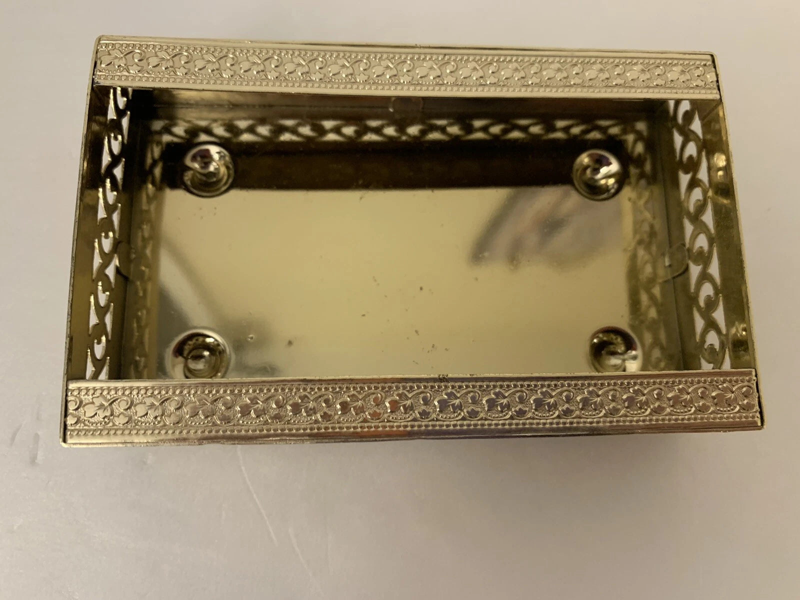 VTG Tissue Holder Box Small Gold Filigree Metal POCKET Vanity Hollywood Regency | eBay