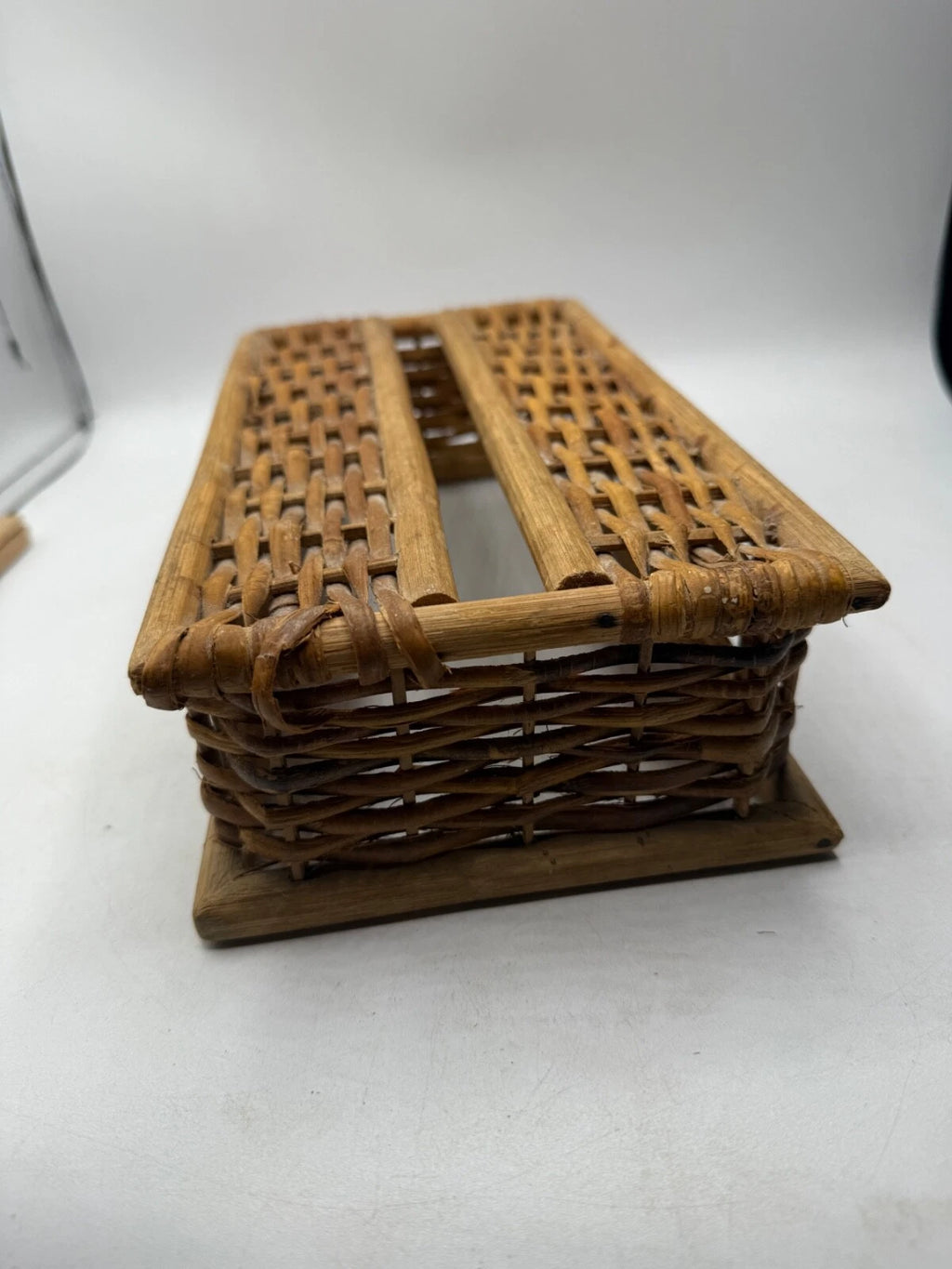 Vintage Wicker Tissue Box Cover Woven Rectangular Made In Philippines | eBay
