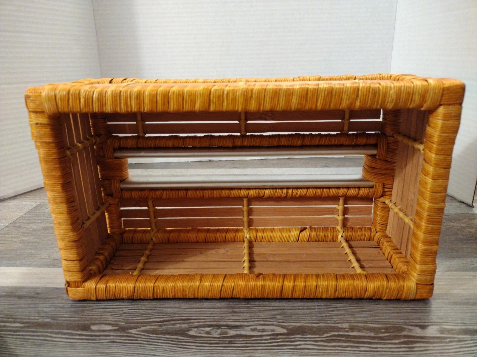 Bamboo Rattan Rectangle Tissue Box Cover With Metal Slot | eBay