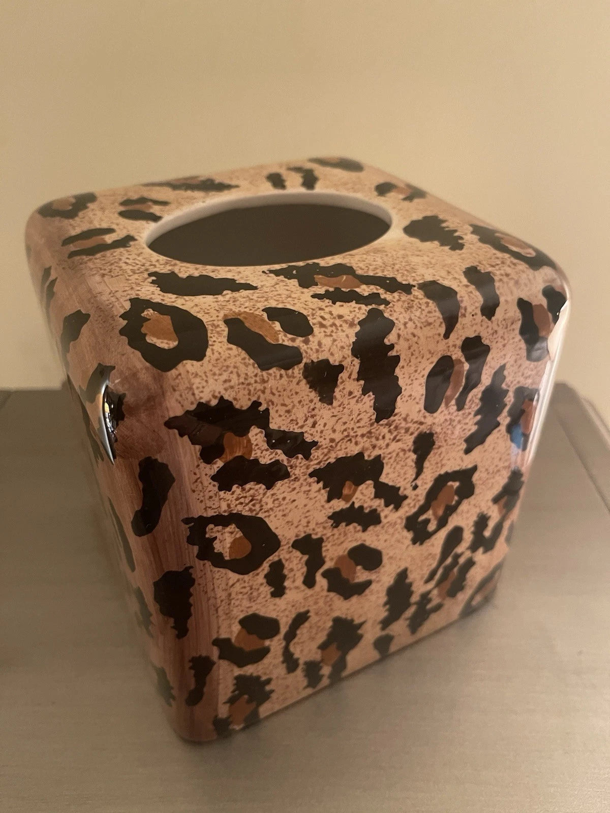 Ceramic Tissue Box Holder By Bathworks Jungle-Jim | eBay