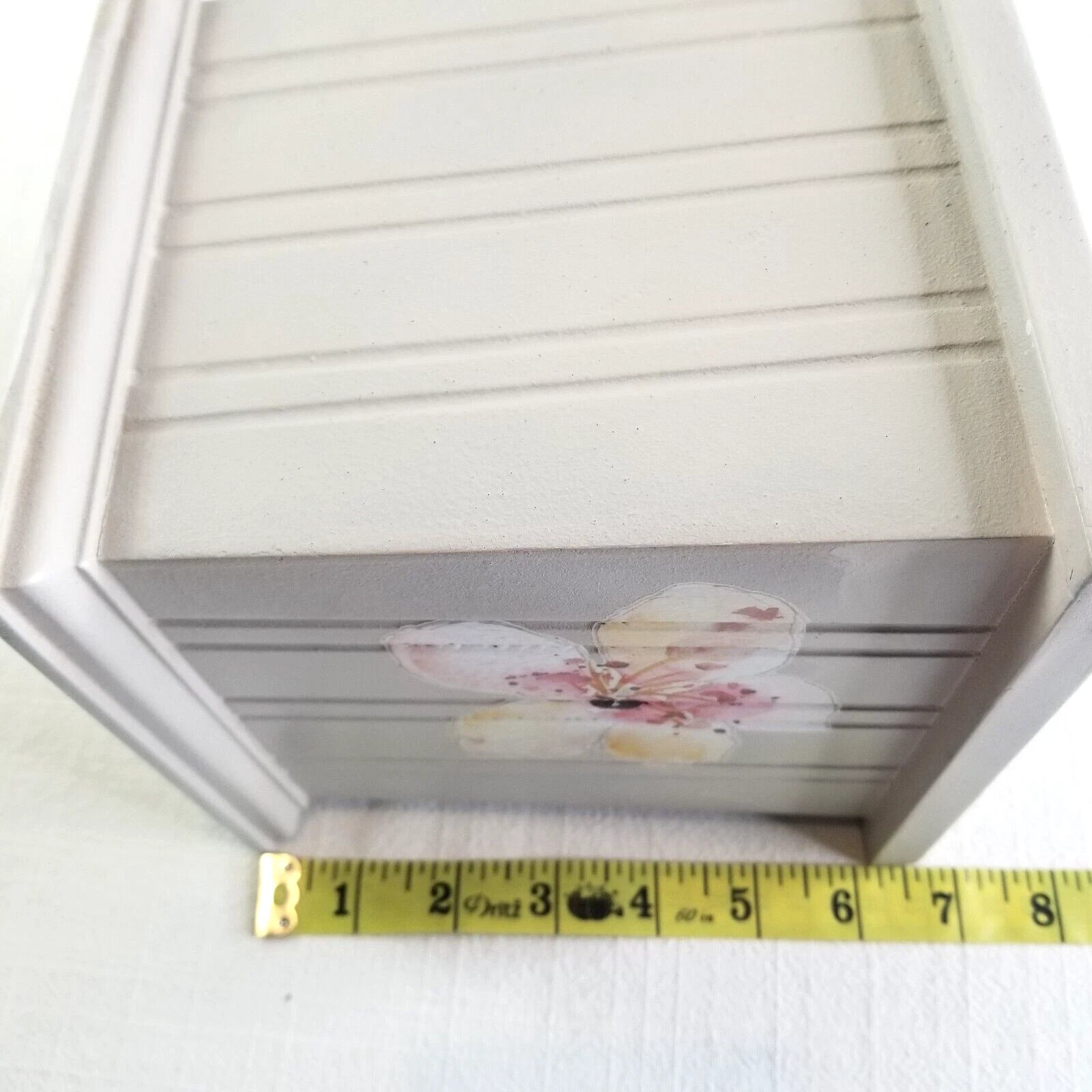 Tissue box cover wood large square Taupe Flowers | eBay