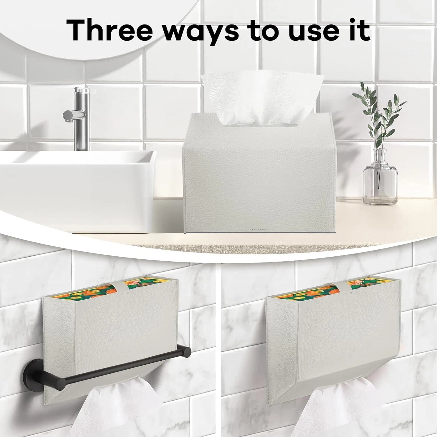 Tissue Box Cover Holder Compatible with Kleenex Disposable Paper Hand Towels, Le | eBay