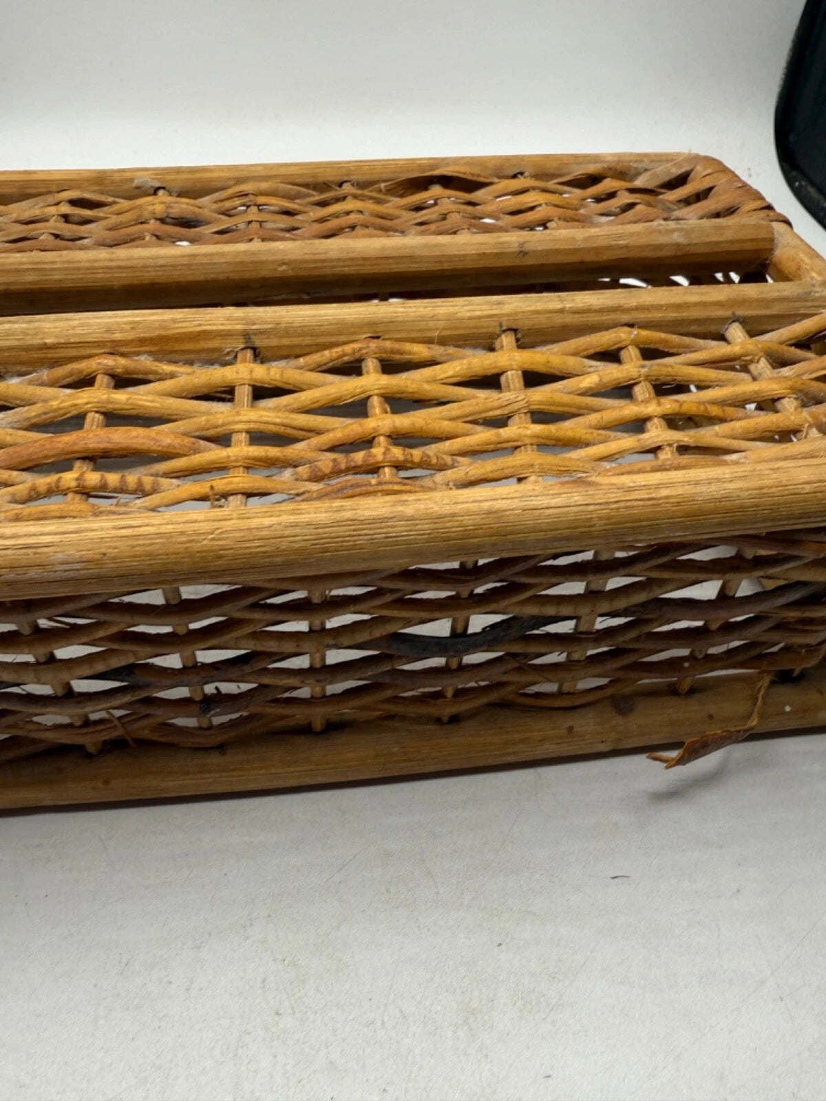 Vintage Wicker Tissue Box Cover Woven Rectangular Made In Philippines | eBay