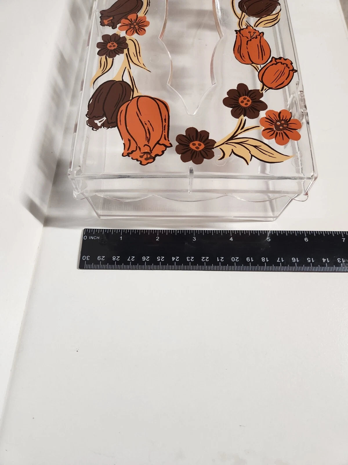 VTG Flower Boho Retro Tissue Box Cover Holder Cottagecore Floral Neutral Acrylic | eBay