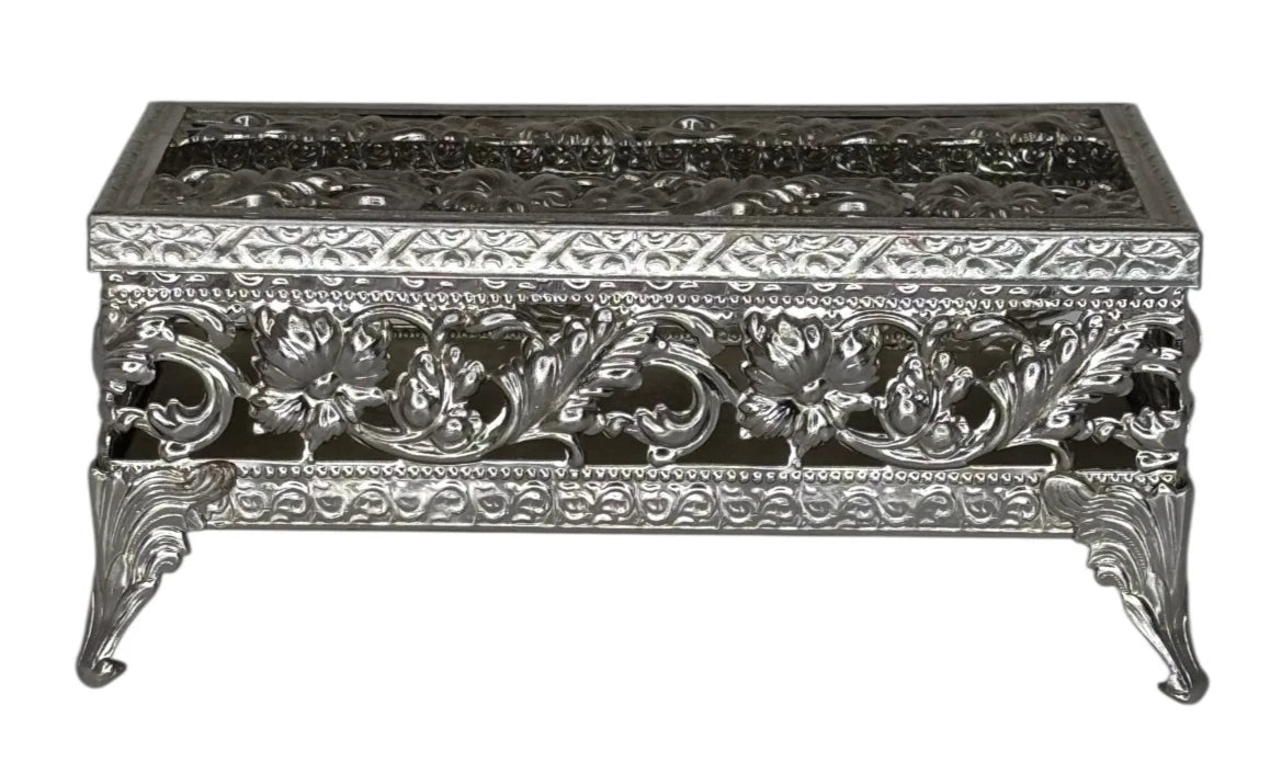Hollywood Regency Silver Metal Filigree Small Tissue Box Holder Purse Size | eBay
