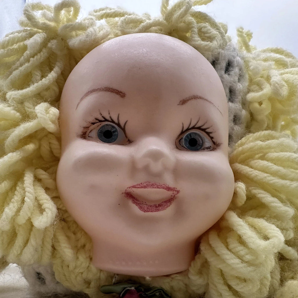 Vintage Doll Head Face Tissue Box Cover Dispenser Crocheted Kitschy Creepy | eBay