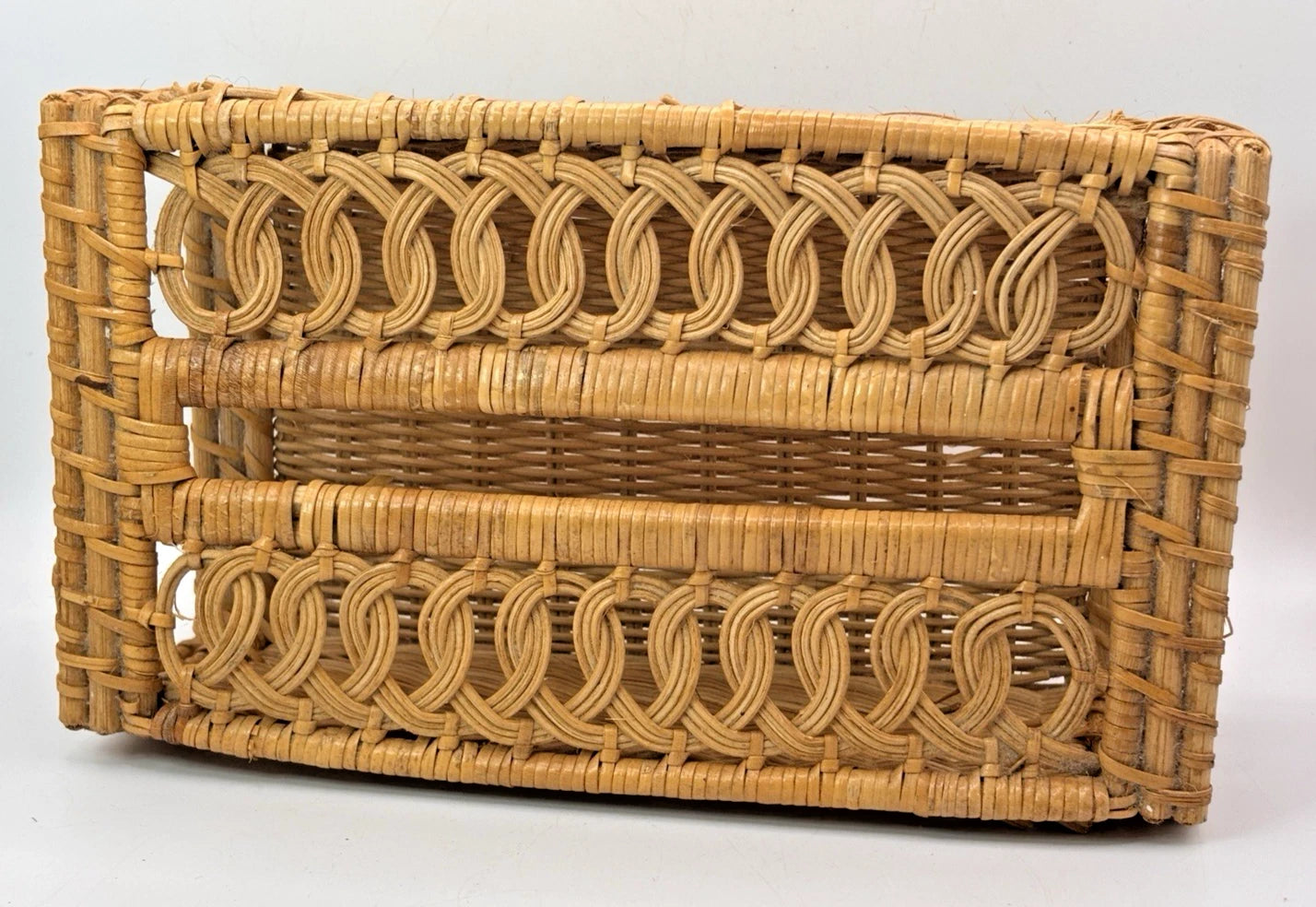 Vintage Rattan Wicker Tissue Box Cover Holder 70s Boho Bathroom 10" X 5" | eBay